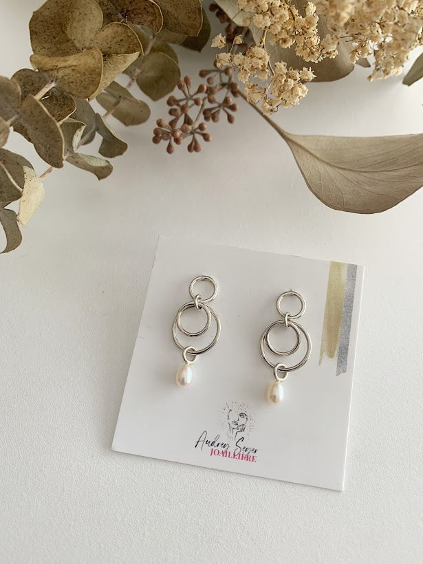 Boucles d'oreilles anneaux ronds en argent