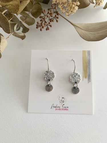 Boucles d'oreilles rondes texturées en argent