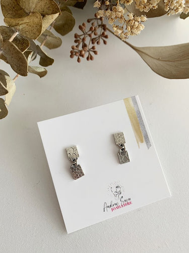 Boucles d'oreilles carrées en argent